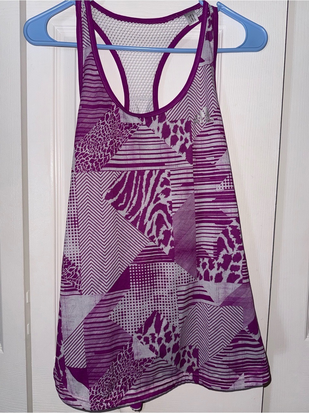 adidas Purple Patterned Racerback Tank Top
